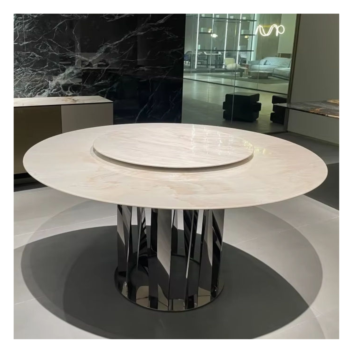 Vela Marble Lazy Susan Table